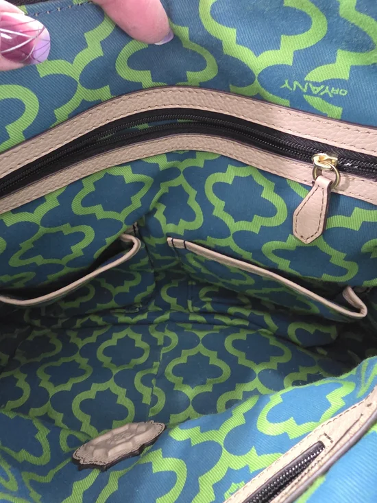 #46 orYANY Tan Leather Braided Satchel Shoulder Bag - Picture 13 of 15